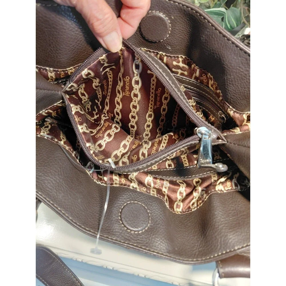 Tiganello Dark Brown Soft Leather Purse Lots of Pockets!